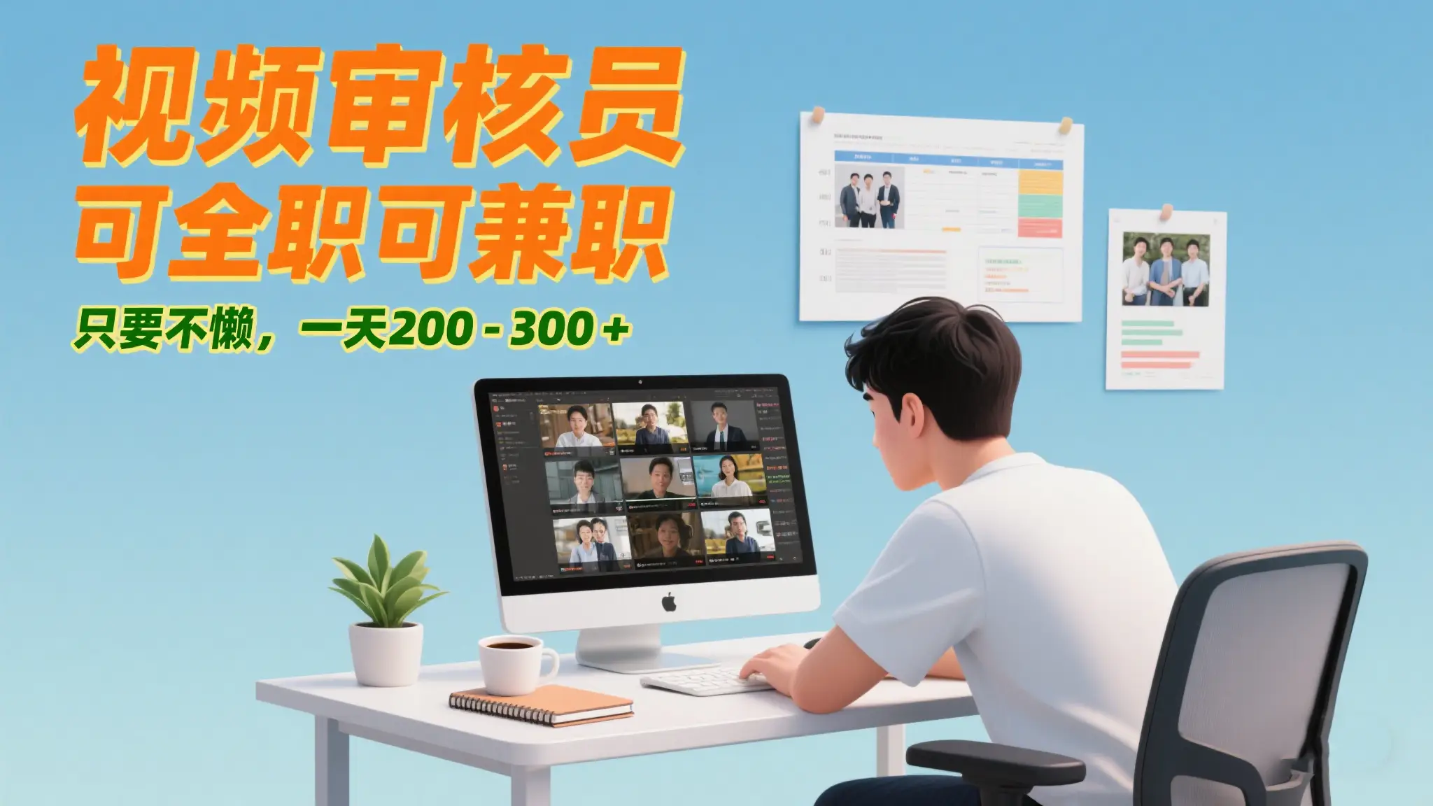 视频审核员，可全职可兼职，只要不懒，一天200-300+-淘米帮