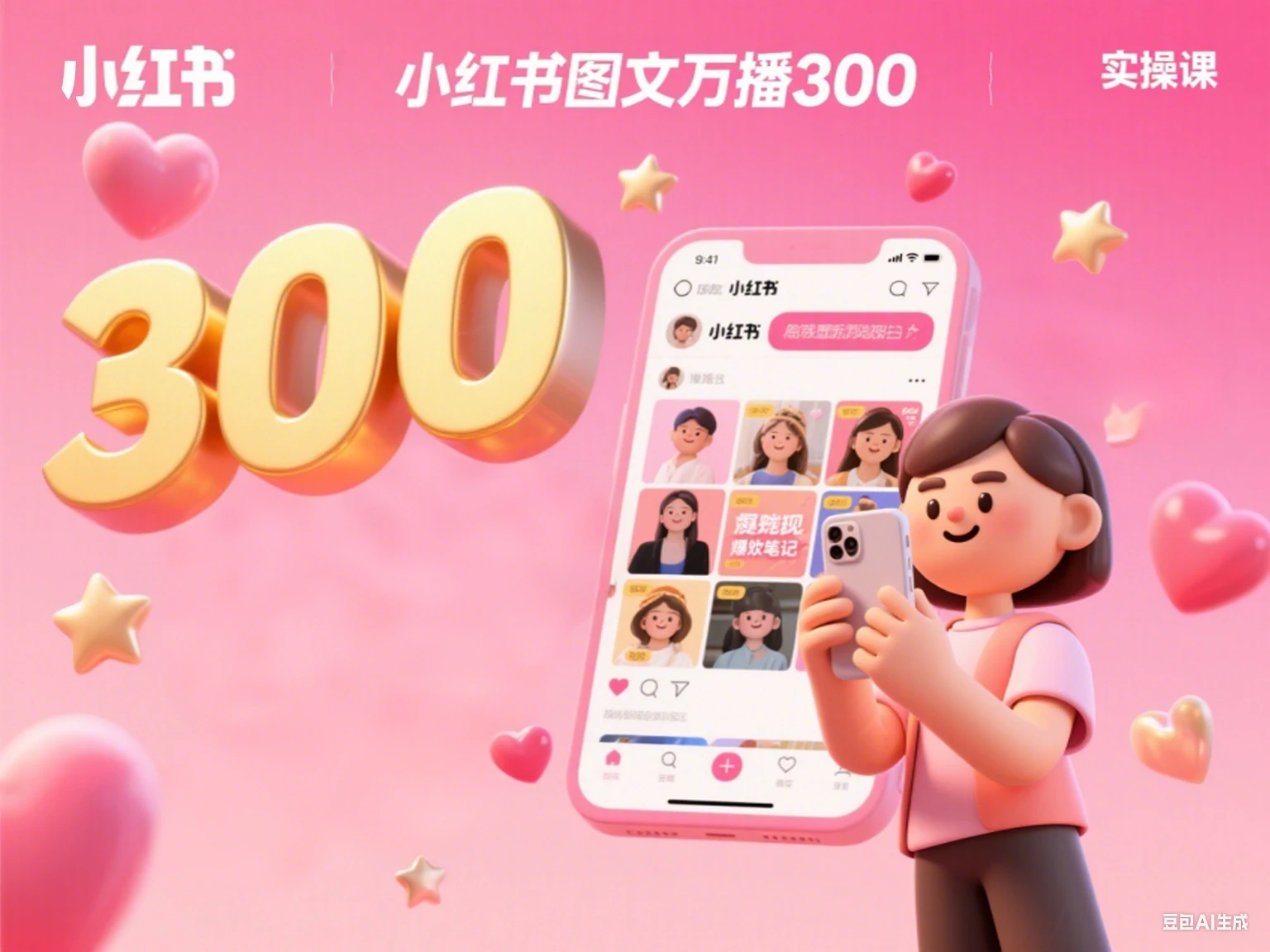 小红书图文 万播300实操课-淘米帮