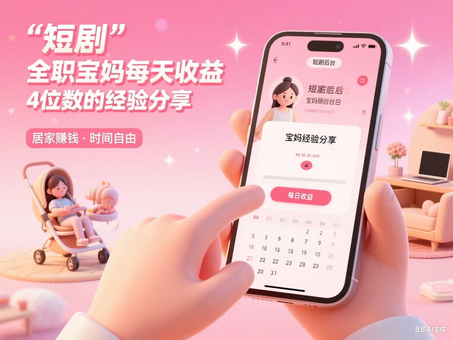 短剧 全职宝妈每天收益4位数的经验分享-淘米帮
