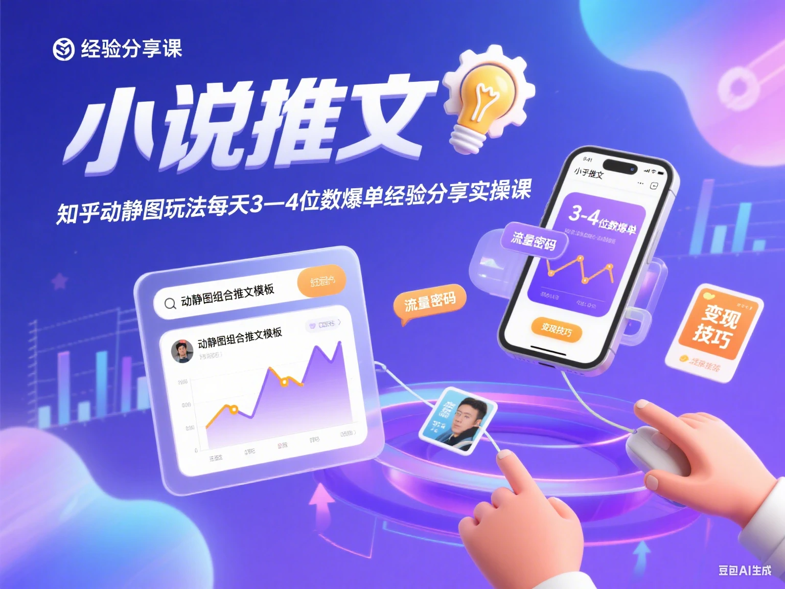 小说推文 知乎动静图玩法每天3—4位数爆单经验分享实操课-淘米帮