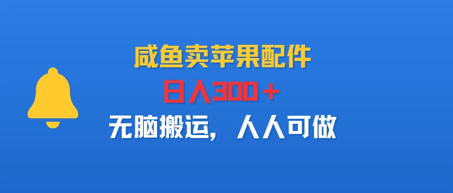 咸鱼卖苹果配件，日入300＋，无脑搬运，人人可做-淘米帮
