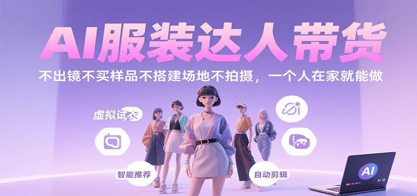 AI服装达人带货，不出镜不买样品不搭建场地不拍摄，一个人在家就能做-淘米帮
