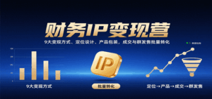 财务IP变现营：9大变现方式、定位设计、产品包装，成交与群发售批量转化-淘米帮
