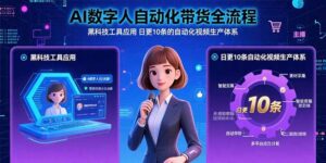 AI数字人自动化带货全流程：黑科技工具应用 日更10条的自动化视频生产体系-淘米帮