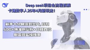 Deep seek项目全流程拆解+卡通数字人25年4月新玩法！新手十分钟混剪出…-淘米帮