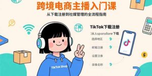 跨境电商主播入门课，TikTok下载注册，支付工具配置，社媒账号管理全流程-淘米帮