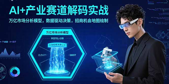 AI+产业赛道解码实战：万亿市场分析模型，数据驱动决策，招商机会地图绘制-淘米帮