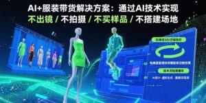 AI+服装带货解决方案：通过AI技术实现 不出镜/不拍摄/不买样品/不搭建场地-淘米帮