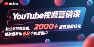 YouTube视频营销课，独立站引流策略，2000+播放量转化68个优质客户-淘米帮
