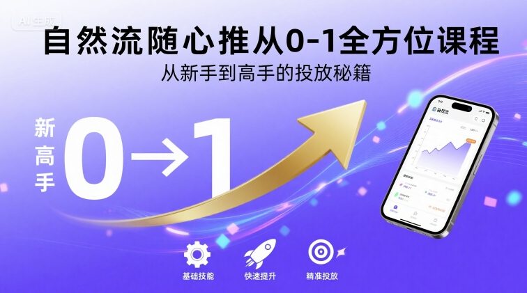 自然流随心推从0-1全方位课程，从新手到高手的投放秘籍-淘米帮
