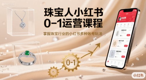 珠宝人小红书0-1运营课程，掌握珠宝行业的小红书多种账号玩法-淘米帮