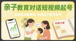 亲子教育对话短视频起号，保姆级拆解教程，快速起千粉万粉号-淘米帮