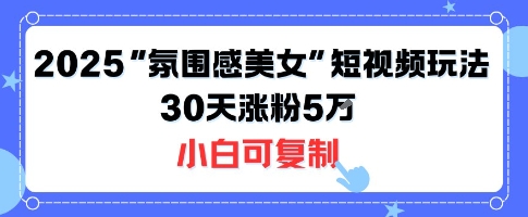 不露脸也能火！2025“氛围感美女”短视频玩法，30天涨粉5W小白可复制-淘米帮