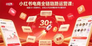 小红书电商全链路运营课：涵盖30+实操单元，实现从开店到爆款账号完整闭环-淘米帮