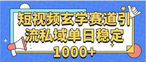 玄学赛道引流私域变现单日稳定1000+教程-淘米帮