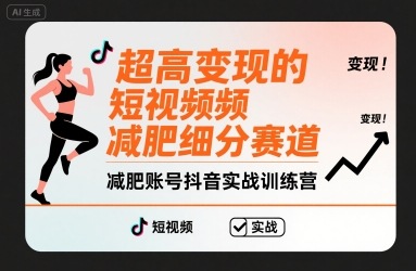 超高变现的短视频减肥细分赛道，减肥账号抖音实战训练营-淘米帮