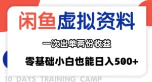 闲鱼虚拟资料新变现玩法，信息差项目，一次出单两份收益，无需囤货，可批量矩阵，零基础小白也能日入多张-淘米帮