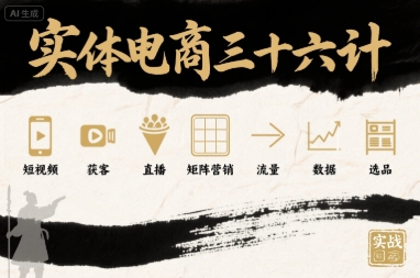 实体电商三十六计，短视频-获客-直播-矩阵营销-流量-数据-选品-淘米帮