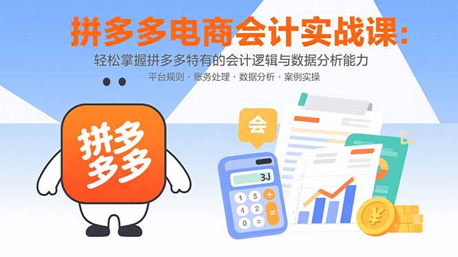 拼多多电商会计实战课：轻松掌握拼多多特有的会计逻辑与数据分析能力-淘米帮