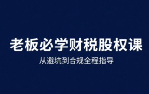 唐老师·25年企业财税与股权实战课-淘米帮