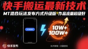 快手搬运最新技术，MT混合玩法发布方式升级版，作品流量超级好-淘米帮