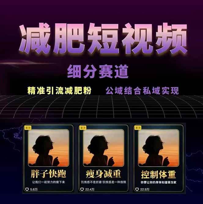 图片[2]-减肥短视频运营实战课：含素材制作、剪映教学，讲精准引流、变现设计与内容模板技巧-淘米帮