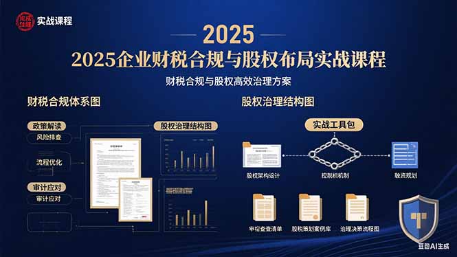2025企业财税合规与股权布局的实战课程：财税合规与股权高效治理方案-淘米帮