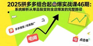2025拼多多组合起爆实战课46期:系统解析从单品裂变到全店爆发的完整路径-淘米帮