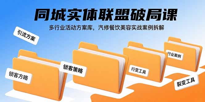 同城实体联盟破局课，多行业活动方案库，汽修餐饮美容实战案例拆解-淘米帮