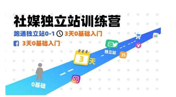 【精】社媒独立站训练营，跑通独立站0-1，3天0基础入门-淘米帮