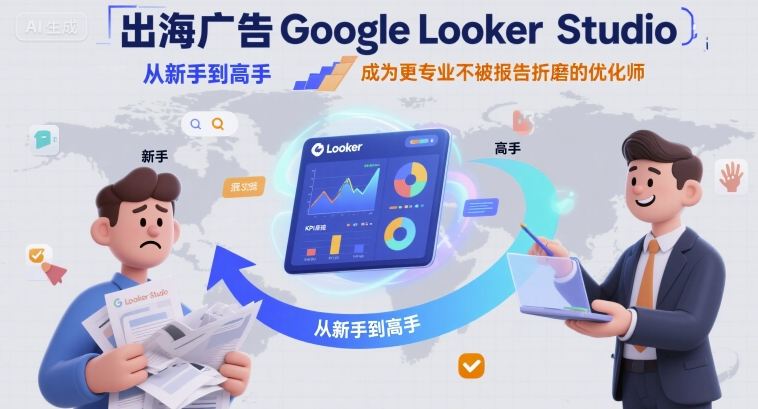 【精】出海广告Google Looker Studio从新手到高手，成为更专业不被报告折磨的优化师-淘米帮