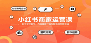 小红书商家运营课,账号定位起号、内容爆款打造与短视频拍摄剪辑-淘米帮