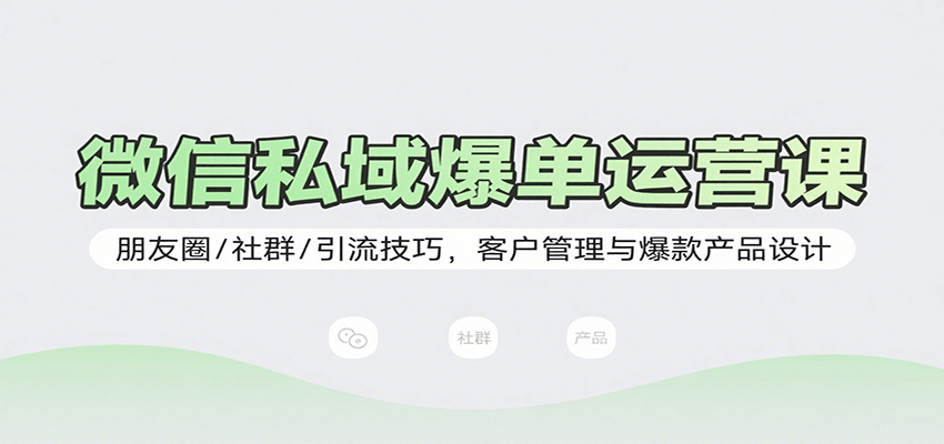微信私域爆单运营课：朋友圈/社群/引流技巧，客户管理与爆款产品设计-淘米帮