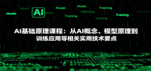 AI基础原理课程：从AI概念、模型原理到训练应用等相关实用技术要点-淘米帮