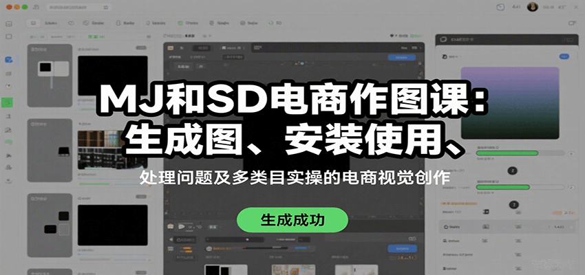 MJ和SD电商作图课：生成图、安装使用、处理问题及多类目实操的电商视觉创作-淘米帮