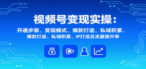 视频号变现实操,含开通步骤、变现模式、爆款打造、私域积累、IP打造及流量提升等-淘米帮