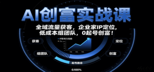 AI创富实战课：企业家IP定位，全域流量获客，低成本组团队，0起号创富！-淘米帮
