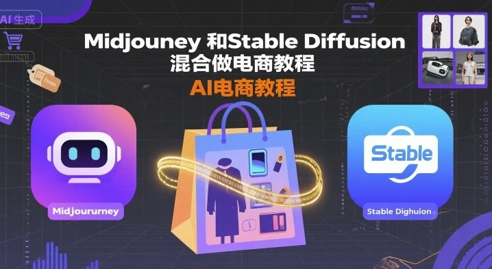 【精】Midjourney和Stable Diffusion混合做电商教程-ai电商教程-淘米帮