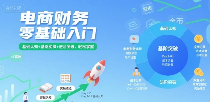 【精】电商财务零基础入门，基础认知+基础实操+进阶突破，轻松掌握-淘米帮