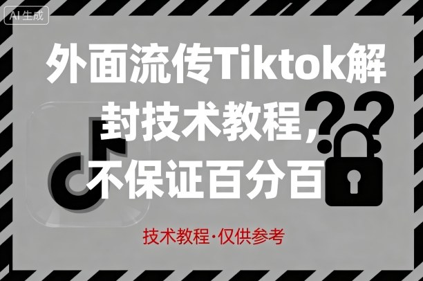 外面流传Tiktok解封技术教程，不保证百分百，具体自测-淘米帮