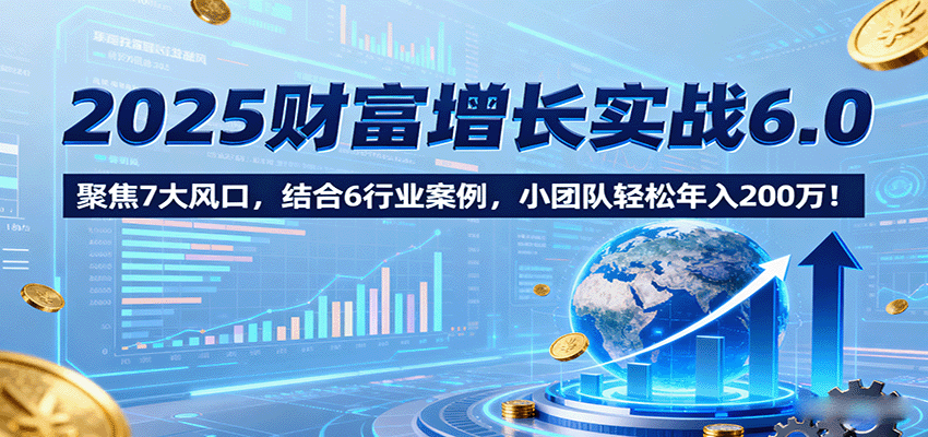 2025财富增长实战6.0，聚焦7大风口，结合6行业案例，小团队轻松年入200万！-淘米帮