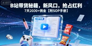 B站带货秘籍，新风口，抢占红利，7天2k+佣金【附SOP手册】-淘米帮