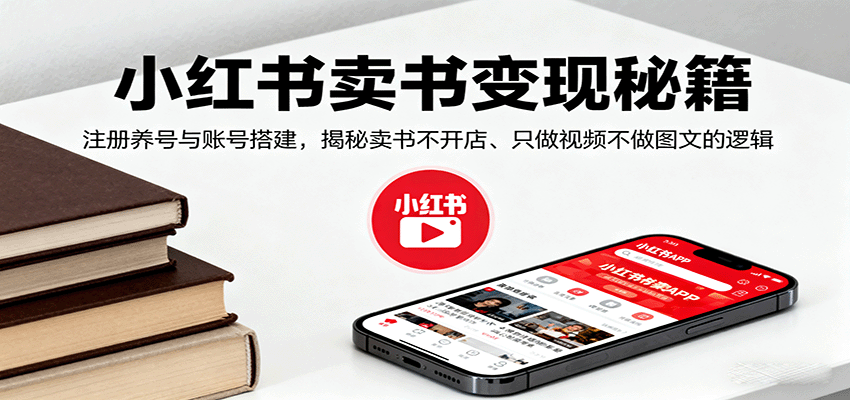 小红书卖书变现秘籍，注册养号与账号搭建，揭秘卖书不开店、只做视频不做图文的逻辑-淘米帮