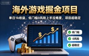 海外游戏掘金项目：单日1k收益，低门槛0风险上手没难度，项目超稳定【揭秘】-淘米帮