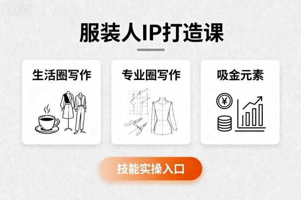 服装人IP打造课，文案创富+生活圈写作+专业圈写作+服装人专属+吸金元素+技能实操-淘米帮