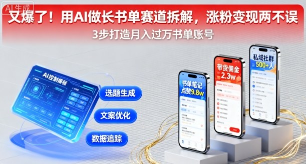 又爆了！用AI做长书单赛道拆解，涨粉变现两不误-淘米帮
