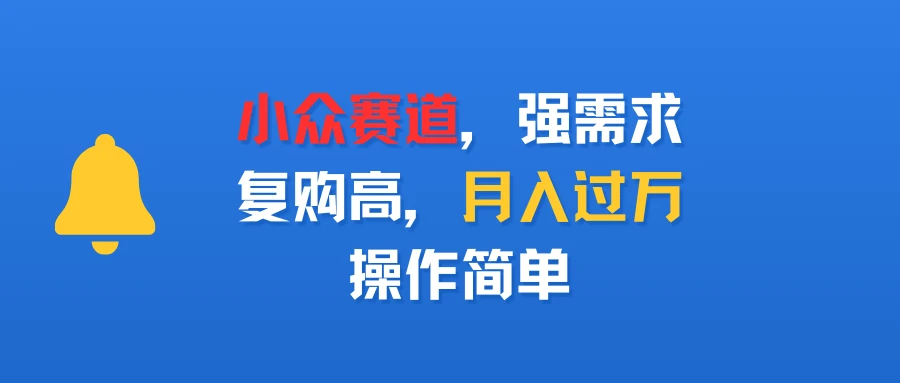 小众赛道，强需求，复购高，月入过万，操作简单-淘米帮
