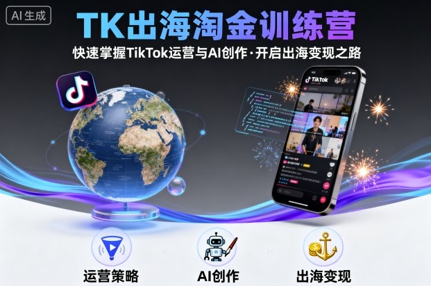 TK出海淘金训练营，助你快速掌握TikTok运营与AI创作，开启出海变现之路-淘米帮