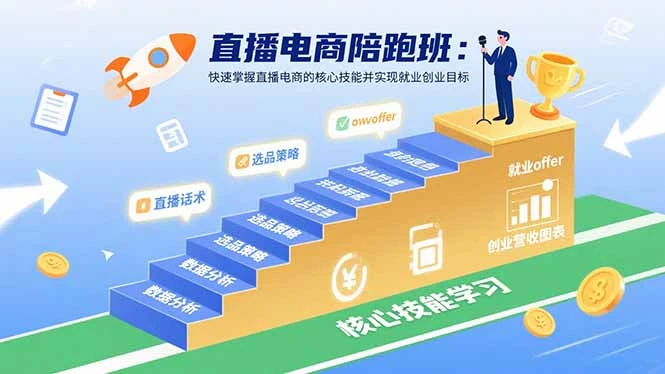 【精】直播电商陪跑班：快速掌握直播电商的核心技能并实现就业/创业目标-淘米帮