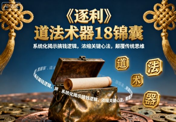 《逐利》道法术器18锦囊，系统化揭示搞钱逻辑，浓缩关键心法，颠覆传统思维-淘米帮